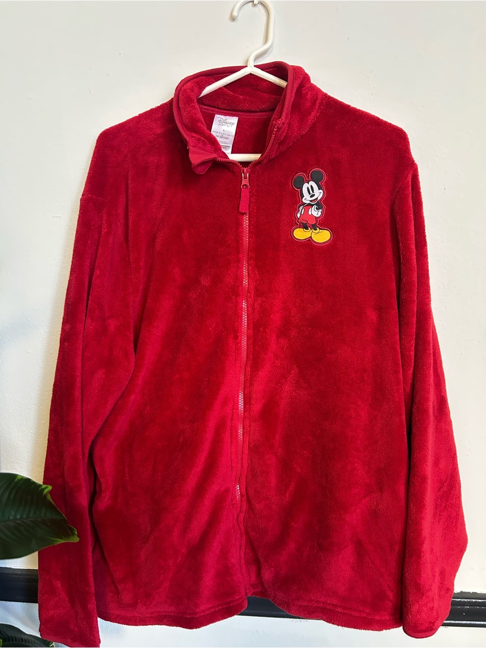 Disney Red Kids' Fleece Jacket with Mickey Patch
